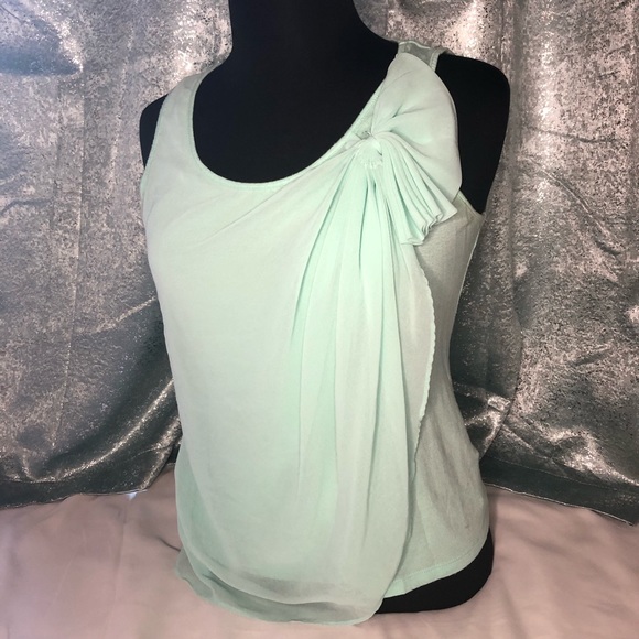 Forever 21 Pale Teal top with Ruffle overlay. - Picture 5 of 8